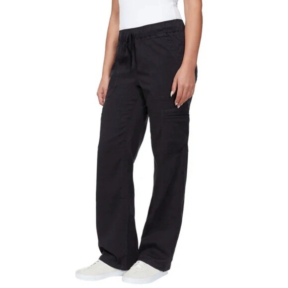 Buffalo Pants - Buffalo Womens Pull-on Tencel Cargo Pant Black Size XXL Wide Waistband Tie Waist